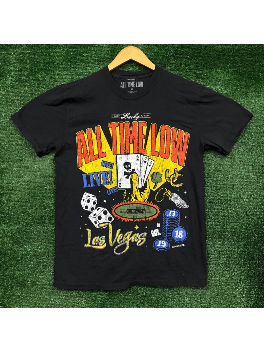 I Got Lucky & Saw All Time Low Live in Las Vegas Rock Band T-Shirt Size Medium